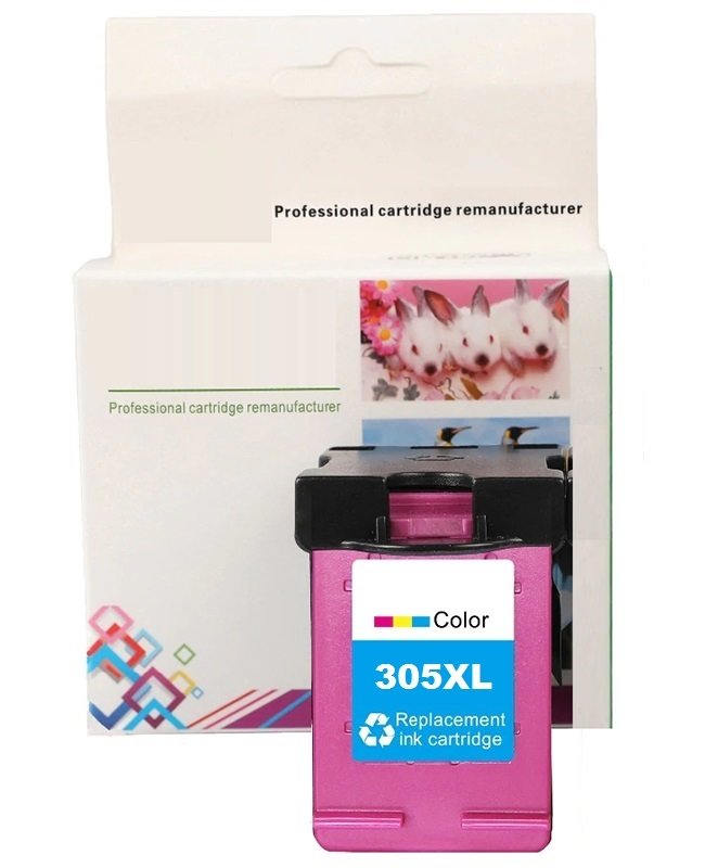 HP 305XL-3YM62AE (DeskJet 2300-2320-2700-2710-2720-2721-2722-2723-2724-2810-2820-2821-2822-2823-4100-4110-4120-4122-4130-ENVY 6000-6010-6012-6015-6020-6022-6030-6032-6052-6055-6058-6400-6420-6422-6430-6432-6452-6454-6455-6458-6475) Muadil Siyah Kartuşu