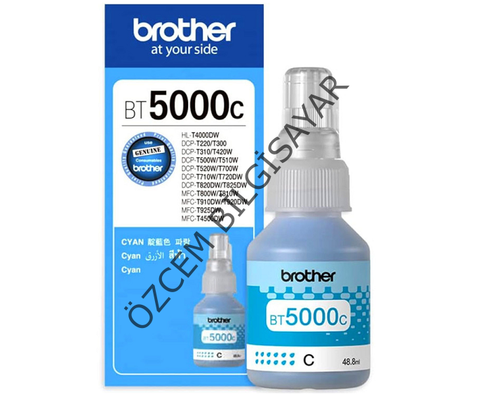 Brother BT5000C (HL-T4000/DCP-T220/DCP-T300/DCP-T310/DCP-T420/DCP-T500/DCP-T510/DCP-520/DCP-T700/DCP-710/DCP-T720/ DCP-820/DCP-T825/MFC-800/MFC-T810/MFC-T910/MFC-T925/MFC-T4500) Orjinal Mavi Kartuşu