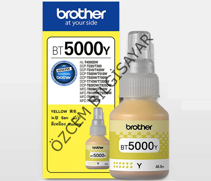 Brother BT5000Y (HL-T4000/DCP-T220/DCP-T300/DCP-T310/DCP-T420/DCP-T500/DCP-T510/DCP-520/DCP-T700/DCP-710/DCP-T720/DCP-820/DCP-T825/MFC-800/MFC-T810/MFC-T910/MFC-T925/MFC-T4500) Orjnal Sarı Kartuşu