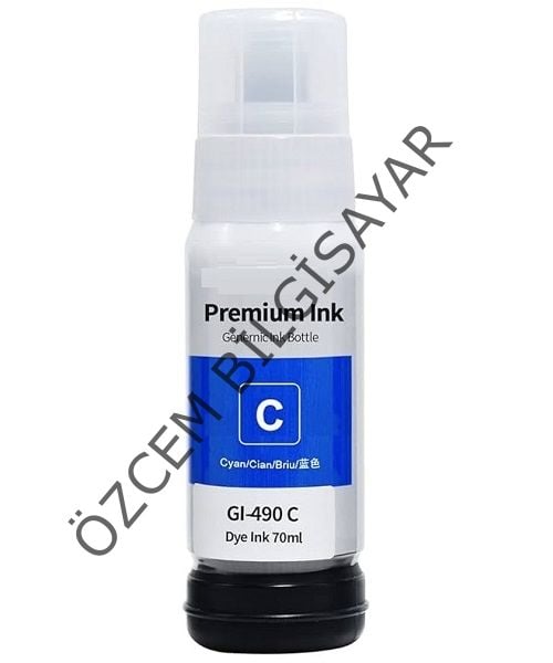 Canon GI-490C (G1400-G1410-G1411-G2400-G2410-G2411-G3400-G3410-G3411-G4400-G4410-G4411) Muadil Mavi Kartuşu