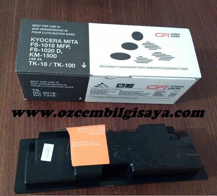 Kyocera Mita TK-100 (KM-1500/KM-1815/KM-1820/KM-2500) Siyah (Black) LaserJet Toner (Compatible)