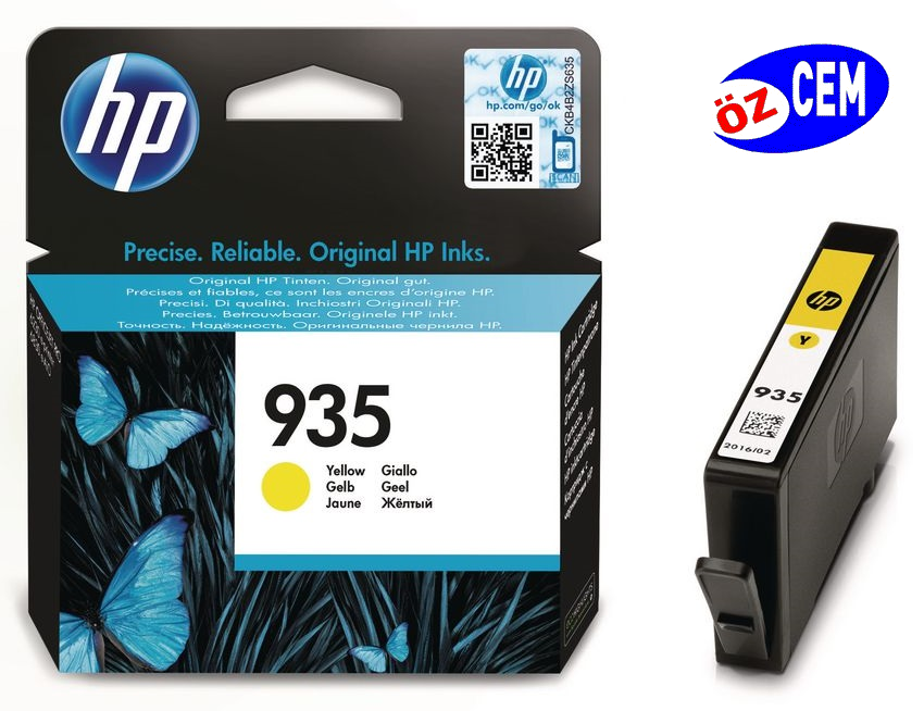 HP 935 (C2P22AE) Orjinal Sarı (Yellow) İnkJet Mürekkep Kartuşu