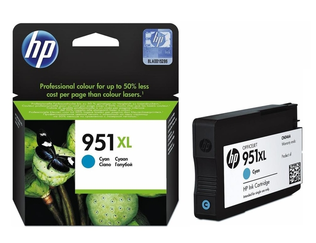HP 951XL-CN046AE (Pro 251-276-8100-8600-8610-8620-8640) Orjinal Mavi Kartuşu