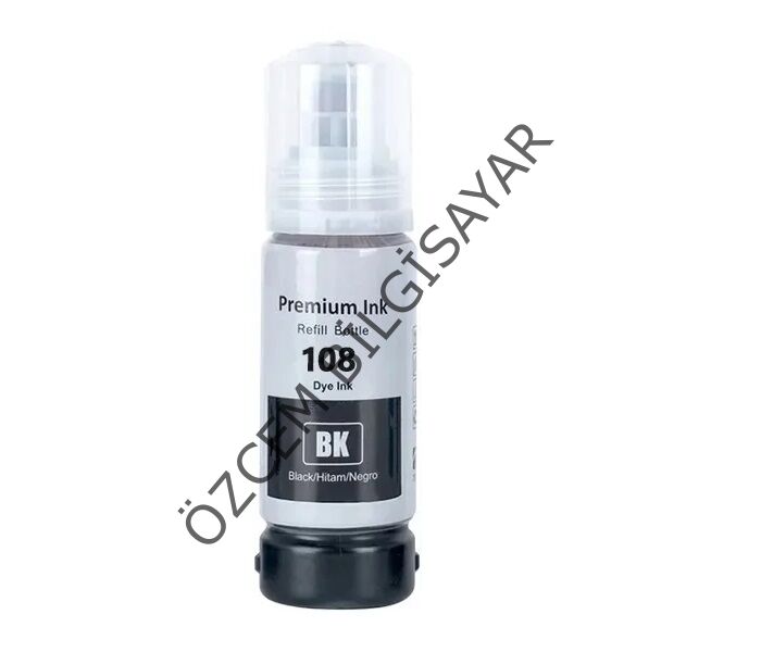 EPSON 108/C13T09C14A (ET-18100/L18050/L8050) Muadil Siyah EcoTank Kartuşu (127 ml)