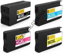 HP 963X-3JA30AE+3JA27AE+3JA28AE+3JA28AE Muadil Siyah+Mavi+Kırmızı-Yellow Kartuşu (Multipack)