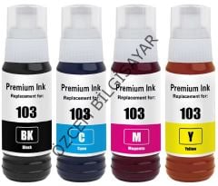 EPSON 103 (C13T00S64A) (EcoTank L1210-L1250-L3210-L3211-L3250-L3251-L3252-L3256-L3260-L3266-L5290-L5296-L11050) Muadil  Multipack (Siyah+Mavi+Kırmızı-Yellow) (280 ml)