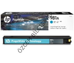 HP 981A-J3M68A (PageWide 556/PageWide 586) Orjinal PageWide Mavi Kartuşu