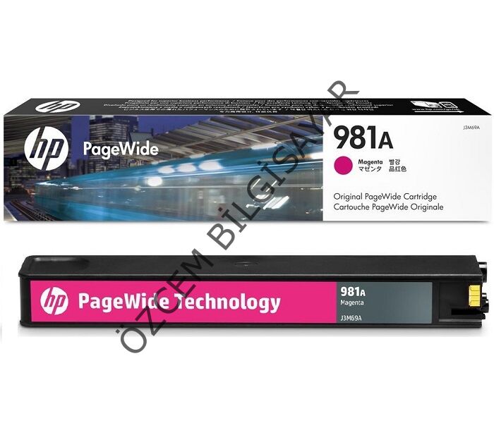 HP 981A-J3M69A (PageWide 556/PageWide 586) Orjinal PageWide Kırmızı Kartuşu