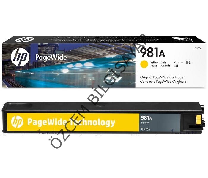 HP 981A-J3M70A (PageWide 556/PageWide 586) Orjinal PageWide Sarı Kartuşu