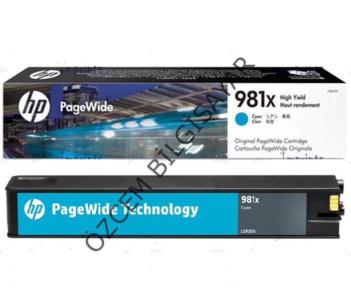 HP 981X-L0R09A (PageWide 556/PageWide 586) Orjinal PageWide Mavi Kartuşu