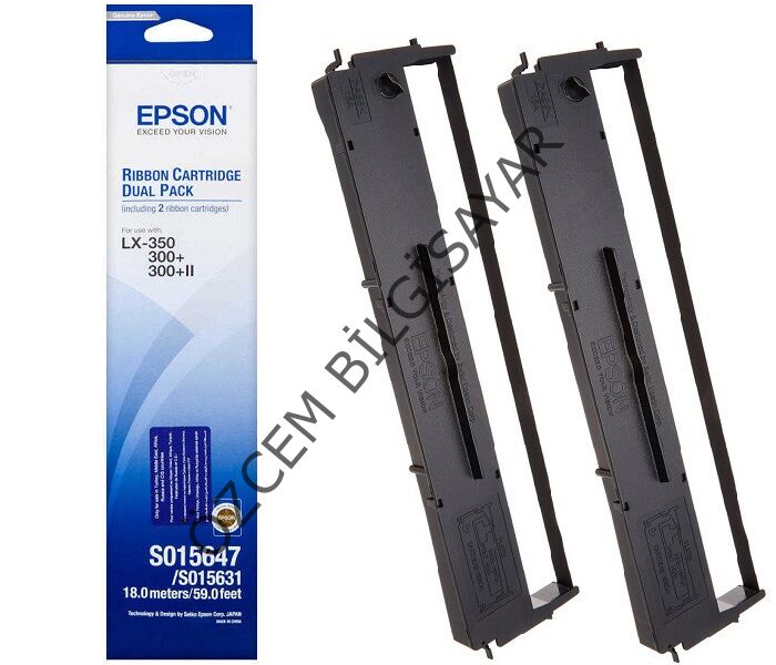 EPSON LX-300/LX-350/LX-400/LX-800/LX-810/LX-850/LX-860/S015637 (C13S015637) Orjinal Siyah Şerit (2'li)
