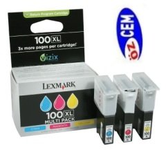 Lexmark 100XL (14N0850) Orjinal Mavi/Kırmızı/Sarı (CMY) Mürekkep Kartuşu