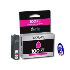 Lexmark 100XL (14N1070E) Orjinal Kırmızı (Magenta) Mürekkep Kartuş