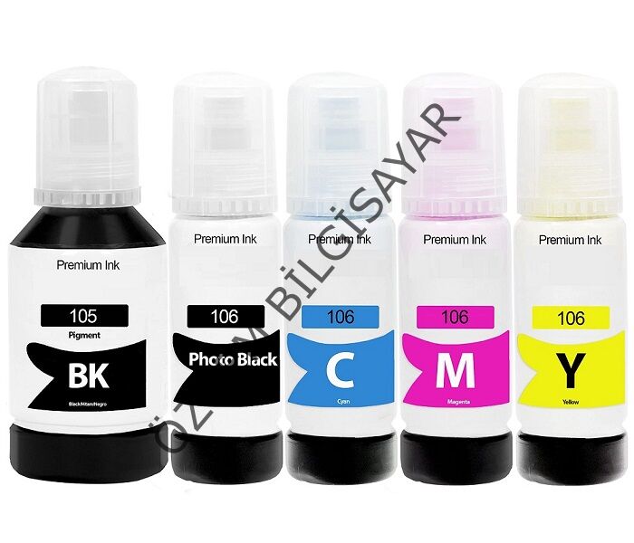 EPSON 105+106 (L7160/L7180/ET-7700/ET-7750) Muadil Multipack EcoTank Mürekkep Şişesi (13T00Q140+C13T00R240+C13T00R340+C13T00R440)