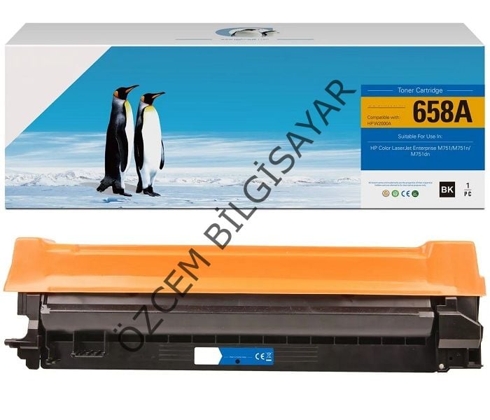 HP 658A-W2000A (M751) Muadil Siyah Toner