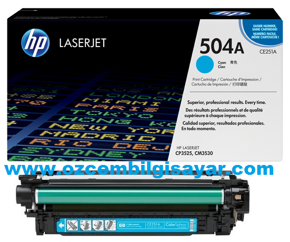 Boş HP CE251A (504A) Mavi (Cyan) Toner Satış