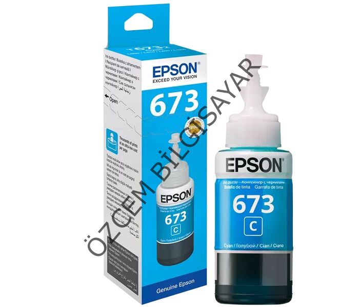 Epson 673/C13T67324A (L800/L805/L810/L850/L1800) Orjinal Mavi EcoTank Kartuşu (70 ml)