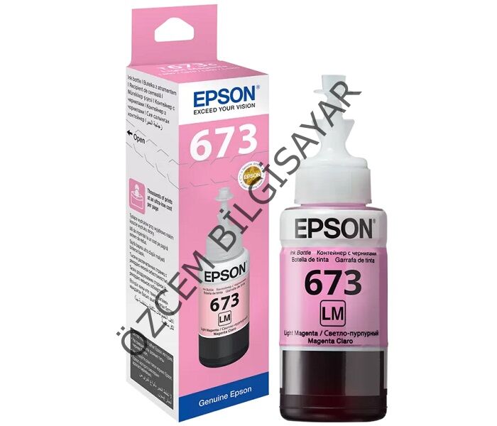Epson 673/C13T67364A (L800/L805/L810/L850/L1800) Orjinal Açık Kırmızı EcoTank Kartuşu (70 ml)