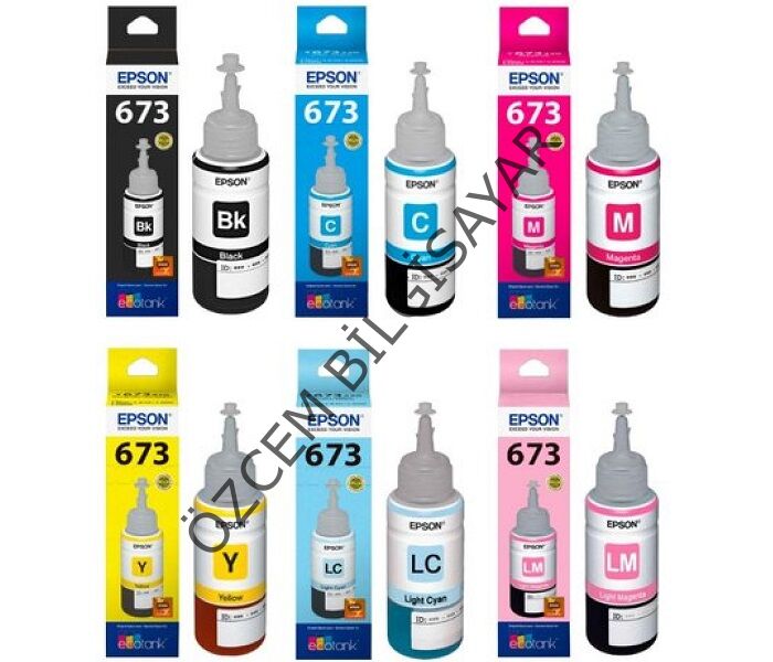 Epson 673/C13T67314A+C13T67324A+C13T67334A+C13T67344A+C13T67354A+C13T67364A (L800/L805/L810/L850/L1800) Orjinal Multipack Kartuşu