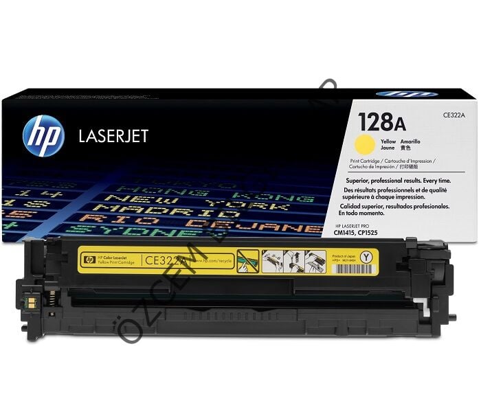 HP CE322A-128A (CP1520/CP1521/CP1522/CP1523/CP1525/CP1526/CP1527/CP1528/CM1410/CM1411/CM1412/CM1413/CM1415/CM1416/CM1417/CM1418/CP1525) Orjinal Sarı Toner