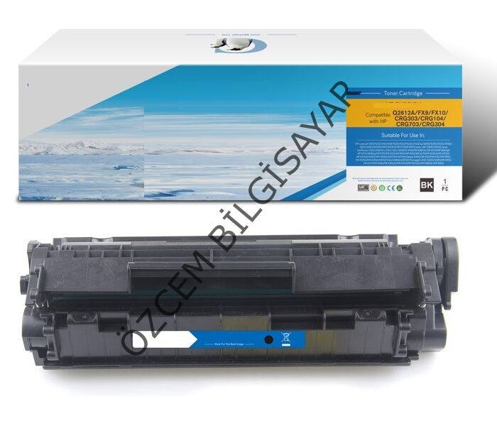 HP Q2612A-12A/Canon FX-10/FX-9/CRG-703 Muadil Siyah Toner