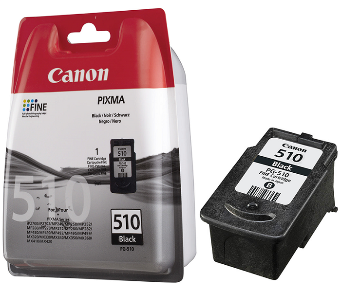 Canon PG-510 (IP2700-MP230-MP235-MP240-MP250-MP252-MP260-MP270-MP272-MP280-MP282-MP480-MP490-MP492-MP495-MX320-MX330-MX350-MX360-MX410-MX420) Orjinal Siyah Kartuşu