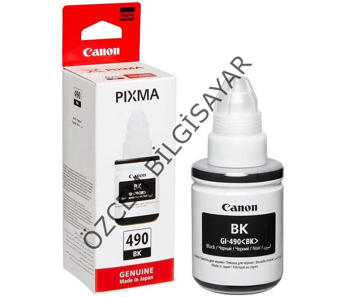 Canon GI-490BK (G1400-G1410-G1411-G2400-G2410-G2411-G3400-G3410-G3411-G4400-G4410-G4411) Orjinal Siyah Kartuşu