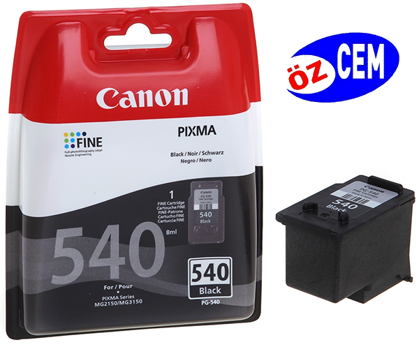 Boş Canon PG-540 (MG2150-MG2250-MG3150-MG3200-MG3250-MG3550-MG4150-MG4250-MX375-MX395-MX435-MX455-MX475-MX515-MX525-MX535) Siyah Kartuş Satış