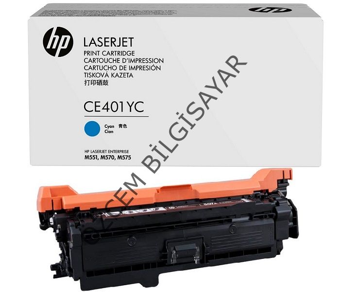 HP CE401YC (M551-M570-M575) Orjinal Mavi Toner