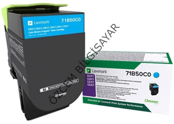 Lexmark 71B50C0 (CS317-CS417-CS517-CX317-CX417-CX517) Orjinal Mavi Toner