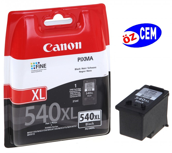 Canon PG-540XL (MG2150-MG2250-MG3150-MG3200-MG3250-MG3550-MG4150-MG4250-MX375-MX395-MX435-MX455-MX475-MX515-MX525-MX535) Orjinal Siyah Kartuşu