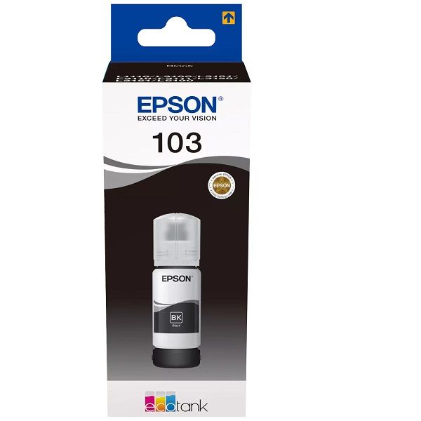 EPSON 103 (C13T00S14A) (EcoTank L1210-L1250-L3210-L3211-L3250-L3251-L3252-L3256-L3260-L3266-L5290-L5296-L11050) Orjinal Siyah Kartuşu (70 ml)