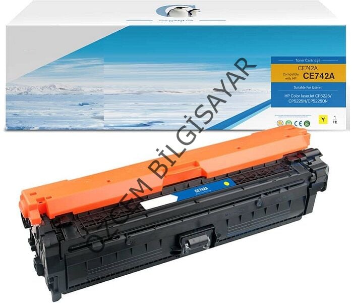 HP CE742A-307A (CP5225) Muadil Sarı Toner
