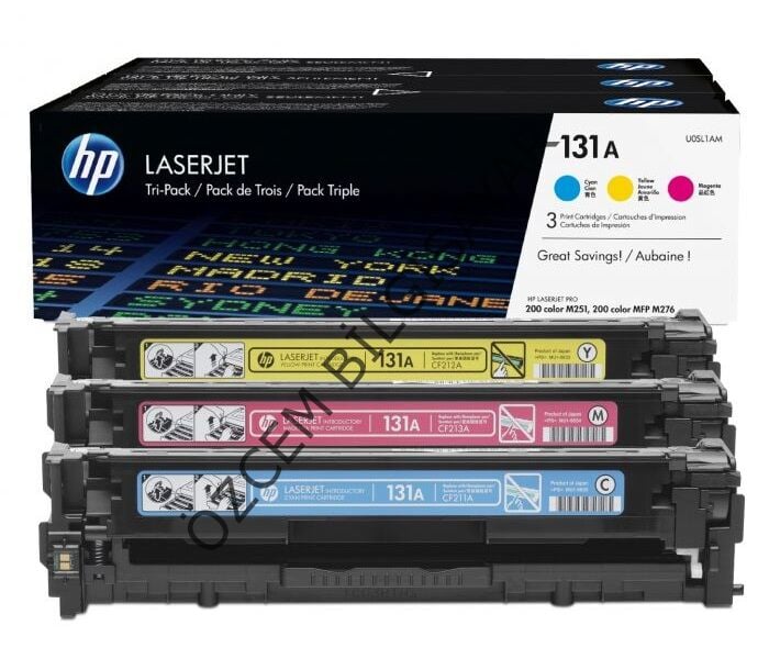 HP CF211A+CF212A+CF213A-131A (U0SL1AM-M251-M276) Orjinal CMY Multipack Toner