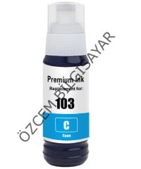 EPSON 103 (C13T00S24A) (EcoTank L1210-L1250- L3110-L3111-L3150-L3151-L3210-L3211-L3250-L3251-L3252-L3256-L3260-L3266-L5290-L5296-L11050) Muadil  Mavi Kartuşu (70 ml)
