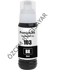 EPSON 103 (C13T00S14A) (EcoTank L1210-L1250-L3110-L311-L3150-L3151-L3210-L3211-L3250-L3251-L3252-L3256-L3260-L3266-L5290-L5296-L11050) Muadil Siyah Kartuşu (70 ml)