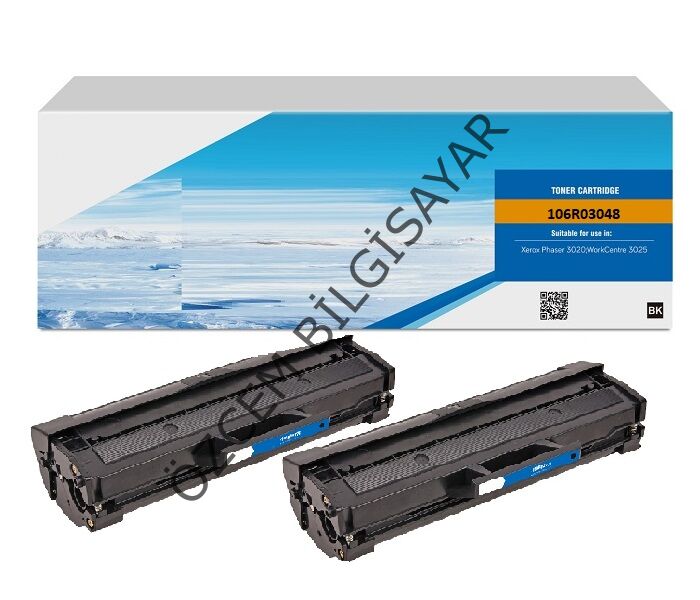 Xerox 106R03048 (Phaser 3020/WorkCentre 3025) Muadil Siyah Toner (İKİLİ PAKET)