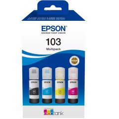 EPSON 103 (C13T00S64A) (EcoTank L1210-L1250-L3210-L3211-L3250-L3251-L3252-L3256-L3260-L3266-L5290-L5296-L11050) Orjinal Multipack (Siyah+Mavi+Kırmızı-Sarı) (260 ml)