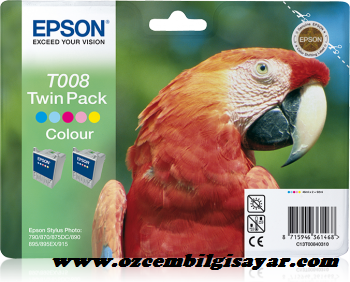 Epson T008 (C13T00840310) Orjinal Renkli (Color) İnkJet Mürekkep Kartuşu (Twin Pack)