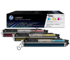 HP CF341A-126A-CE311A+CE312A+CE313A (MFP M175/CP1025/M275) Orjinal Mavi/Sarı/Kırmızı Toner (C/M/Y)