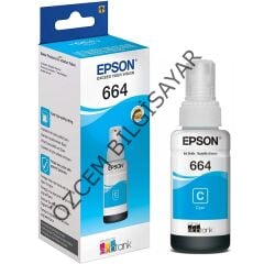 Epson T664-C13T66424A (L100-L110-L1300-L1455-L200-L210-L220-L300-L3050-L3060-L3070-L310-L355-L365-L382-L386-L455-L486-L550-L565-L605-L655) Orjinal Mavi Kartuşu