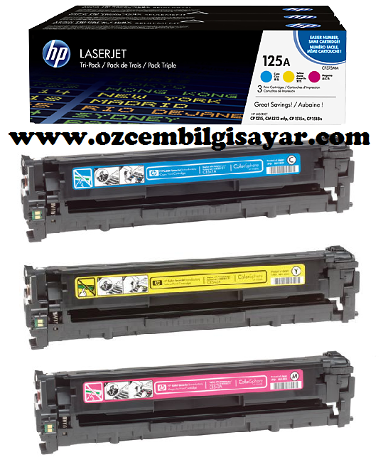 HP CF373AM (125A-CB541A/CB542A/CB543A) Orjinal Cyan/Magenta/Yellow LaserJet Toner