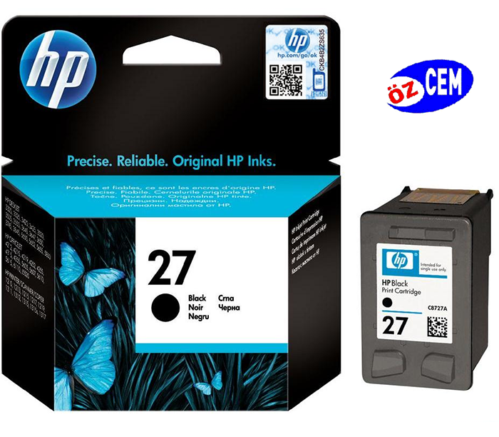 HP 27-C8727AE (1210-1215-1315-3325-3420-3845-4212-4255-4355-5150-5610-6110) Orjinal Siyah Kartuşu