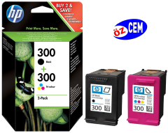 HP 300-CN637EE (D1660-D2560-D2660-D2660-D5560-F2420-F2480-F4210-F4272-F4280-F4580-ENVY 100-ENVY 110-ENVY 114-C4670-C4680-C4685-C4780) Orjinal 2'Li Paket (Multi-Pack) Kartuşu