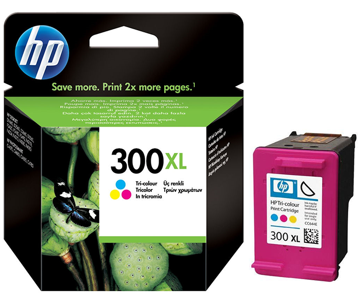 HP 300XL-CC644EE (D1660-D2560-D2660-D2660-D5560-F2420-F2480-F4210-F4272-F4280-F4580-ENVY 100-ENVY 110-ENVY 114-C4670-C4680-C4685-C4780) Orjinal Renkli Kartuşu