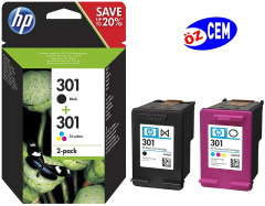 HP 301-N9J72AE (1000-1050-1510-2000-2050-3000-3050) Orjinal 2'Li Paket (Multi-Pack) Kartuşu