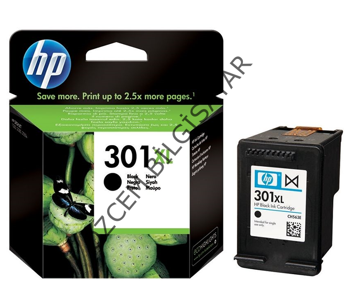 HP 301XL-CH563EE (1000-1010-1050-1510-1512-1514-2000-2050-2054-2510-2514-2540-2542-2544-2549-3000-3050-3052-3054-3055-3057-3059-2620-2622-2624-4630-4632-4634-4636-ENVY 4500-5530) Orjinal Siyah Kartuşu