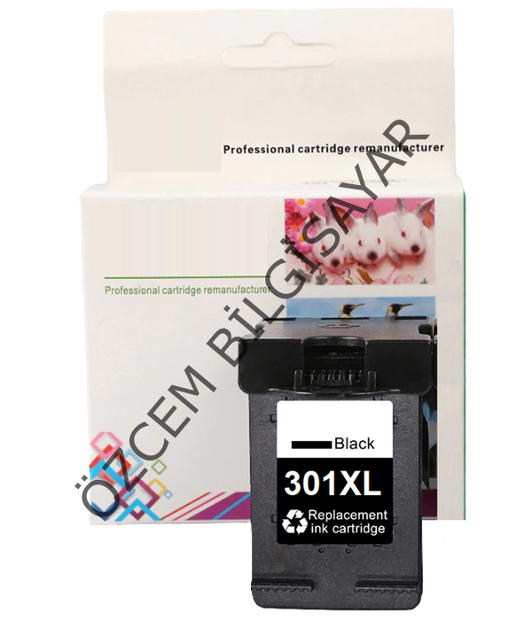 HP 301XL-CH563EE (1000-1010-1050-1510-1512-1514-2000-2050-2054-2510-2514-2540-2542-2544-2549-3000-3050-3052-3054-3055-3057-3059-2620-2622-2624-4630-4632-4634-4636-ENVY 4500-5530) Muadil Siyah Kartuşu