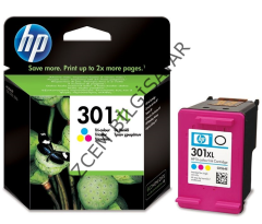 HP 301XL-CH564EE (1000-1010-1050-1510-1512-1514-2000-2050-2054-2510-2514-2540-2542-2544-2549-3000-3050-3052-3054-3055-3057-3059-2620-2622-2624-4630-4632-4634-4636-ENVY 4500-5530) Orjinal Renkli Kartuşu