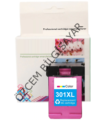 HP 301XL-CH564EE (1000-1010-1050-1510-1512-1514-2000-2050-2054-2510-2514-2540-2542-2544-2549-3000-3050-3052-3054-3055-3057-3059-2620-2622-2624-4630-4632-4634-4636-ENVY 4500-5530) Muadil Renkli Kartuşu